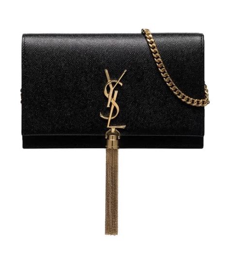 ysl black purse with tassel.